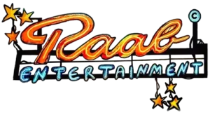 Raab Entertainment Logo im Leuchtreklame-Stil