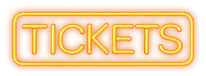 Neon-Button mit der Aufschrift „Tickets“